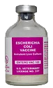 Glass bottle with pink label for Entero Vac swine vaccine.